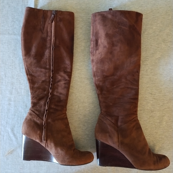 Cole Haan with Nike Air Technology Women's Suede Cora Wedge Boots Size 8.5 - Picture 1 of 16